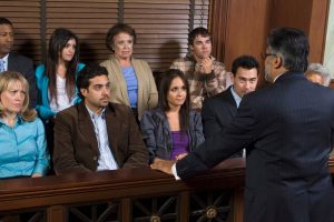 Criminal defense attorney addressing a jury -- choosing a NJ criminal defense attorney to represent you and your case